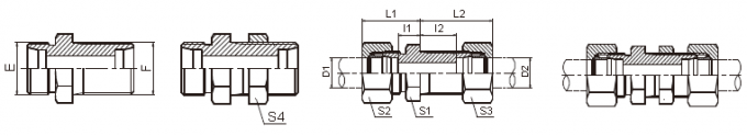 Roestvrij staaldin Hydraulische Montage, het Type van de Montageuitsteeksel van DIN 2353