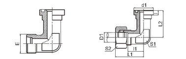 China H - De Adapter van de reekssae Flens/Montage van de Beet de Type Ingepaste Elleboog ISO 6162-2 leverancier